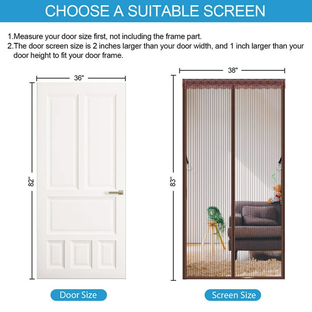 Magnetic Screen Door, Durable Heavy Duty Mesh Curtain with Fly Mosquito Screens, Hands Free Magnetic Screen Door for Sliding Door