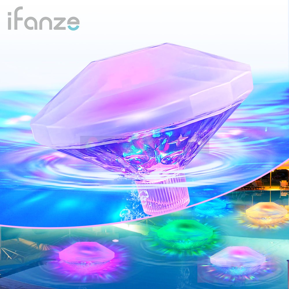 Floating Swimming Pool Lights, LED Color Changing Swimming Pool Lights with 8 Light Modes, Battery Powered Waterproof Pond Lamps for Bathtub Hot Tub Bath Toys Above Ground Pool Disco Pool Party Decor