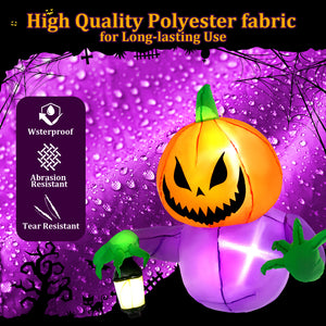 Posrue Halloween Inflatables Outdoor Decorations, Flying Pumpkin Broke Out from Window Blow Up Scary Halloween Decorations for Party Indoor, Outdoor, Yard, Porch, Garden, Lawn, 4FT