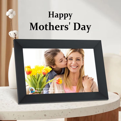 Qunler WiFi Digital Picture Frame, 10.1 inch IPS Touch Screen Smart Cloud Photo Android Uhale with 32GB Storage, Easy Setup to Share Photos or Videos via Free Uhale APP, Auto-Rotate, Wall Mountable