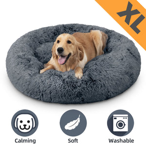 Dog Bed for Large Dogs, Egg Crate Memory Foam Orthopedic Dog Bed Washable Pet Bed for Large Medium Size Dogs, Cozy Soft Plush Calming Dog Crate Bed 36"x28", Gray