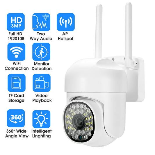 2K Home Security Cameras System Wifi Night Vision 3MP Outdoor Surveillance Camera Waterproof