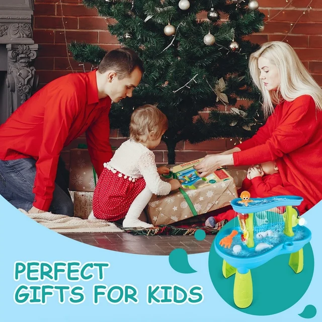 Sand and Water Table for Toddlers, Summer Outside Toys with 19PCS Accessory Set for Kids Boy Girls