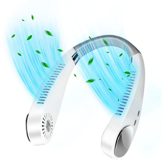 iFanze 3 Speeds Rechargeable Bladeless Neck Fan, White