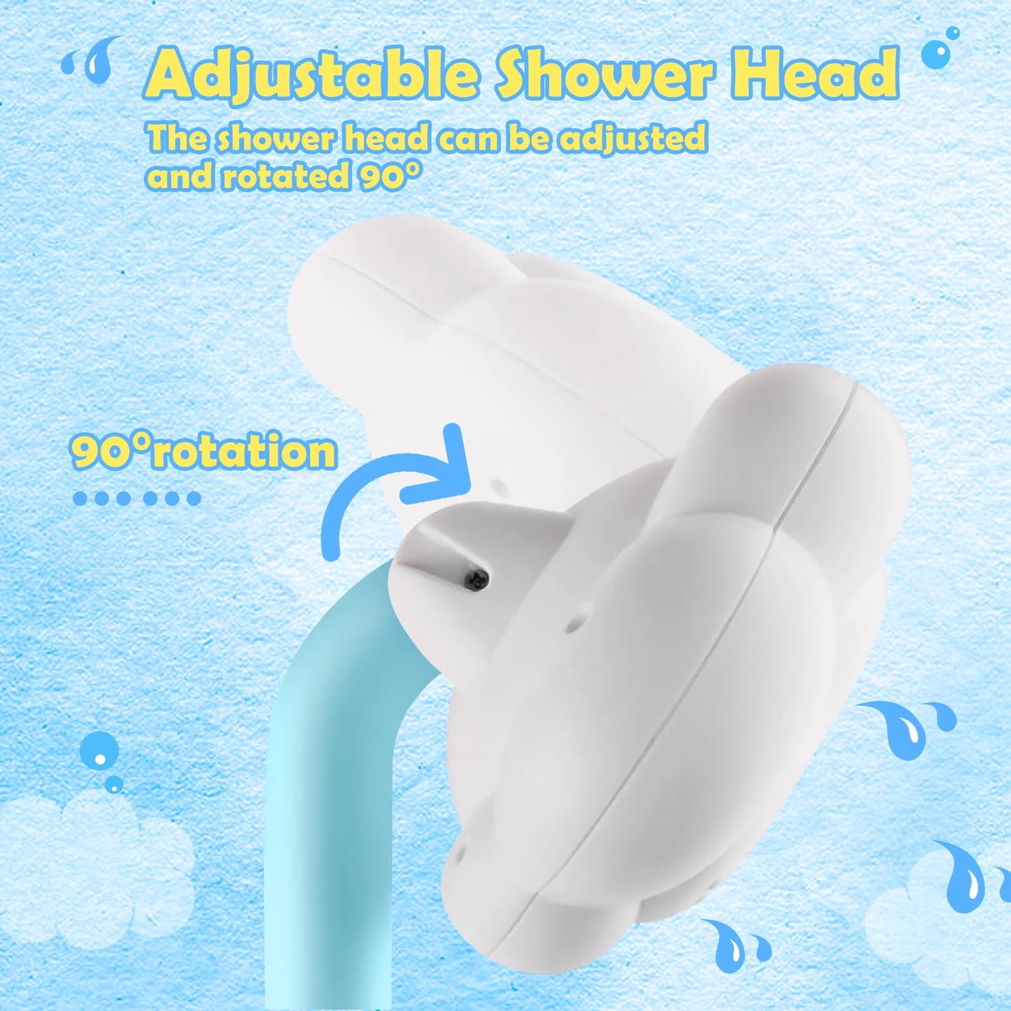 Ifanze Baby Bath Toy, Baby Bathtub Toys with Cloud and Rainbow Shower Head, Suction Spinner Toys, Water Pump Summer Essentials for Kids Toddlers Infants