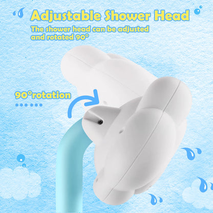 Ifanze Baby Bath Toy, Baby Bathtub Toys with Cloud and Rainbow Shower Head, Suction Spinner Toys, Water Pump Summer Essentials for Kids Toddlers Infants