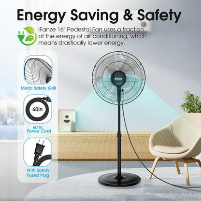 16" Pedestal Fan with 3-Speeds