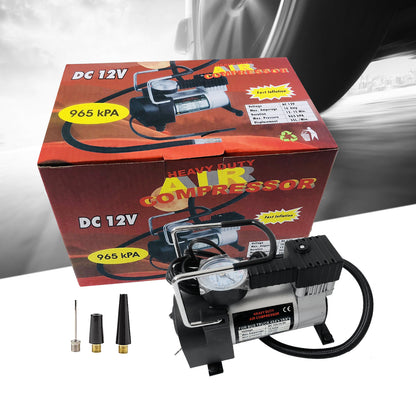 iFanze Tire Inflator Portable Air Compressor Pump DC 12V Tire Inflator for Car, Air Pumps with Mechanical Pressure Gauge for Car, Bicycle, Motorcycle, Basketball