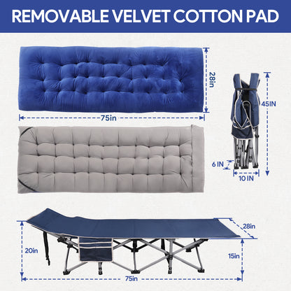Folding Camping Cot for Adults, 75"* 28"