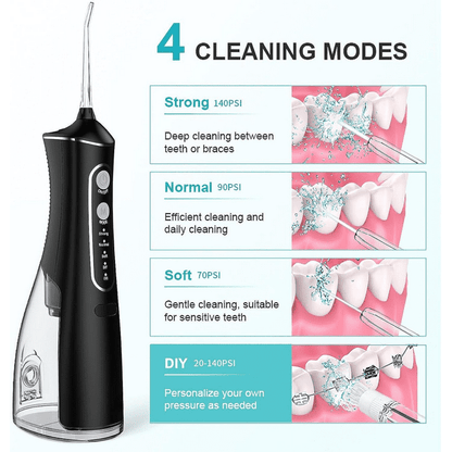 Cordless Water Flosser for Teeth, Professional Dental Oral Irrigator 4 Modes with 300ml Water Tank, IPX7 Water Flosser Portable for Travel Home Office
