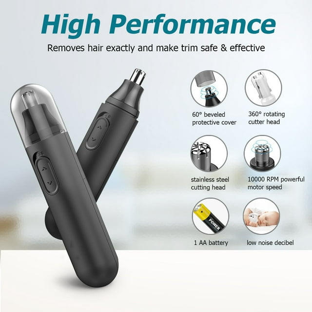 iFanze Nose Hair Trimmer, Multifunctional Design Nose Ear Eyebrow Beard Facial Hair Trimmer for Men Women, Cordless, Battery Powered, 1 Piece