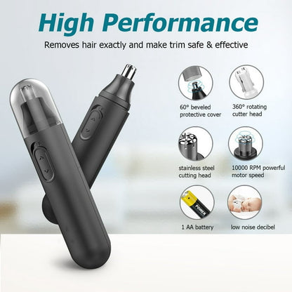 iFanze Nose Hair Trimmer, Multifunctional Design Nose Ear Eyebrow Beard Facial Hair Trimmer for Men Women, Cordless, Battery Powered, 1 Piece