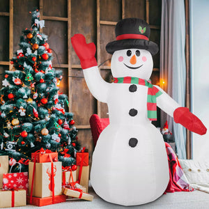 Snowman Christmas Inflatable with Present Gift Box Rotating Color LED Light Up Xmas for Blow Up Yard Decoration, Indoor Outdoor Garden Christmas Decoration, 8FT