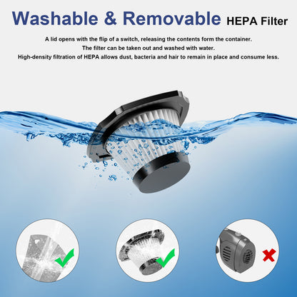 Qunler Handheld Vacuum Cordless, 7.5KPA Powerful Multi Stage Suction Portable Car Vacuum Cleaner, Quick Charge Handheld Vacuum with Washable HEPA Filter for Car