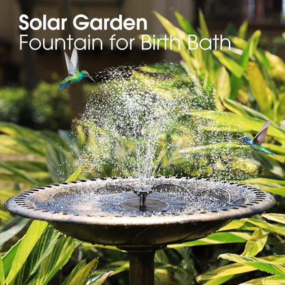 Qunler Solar Fountain, Floating Solar Powered Water Fountain Pump for Bird Bath, Garden, Pond, Pool, Outdoor