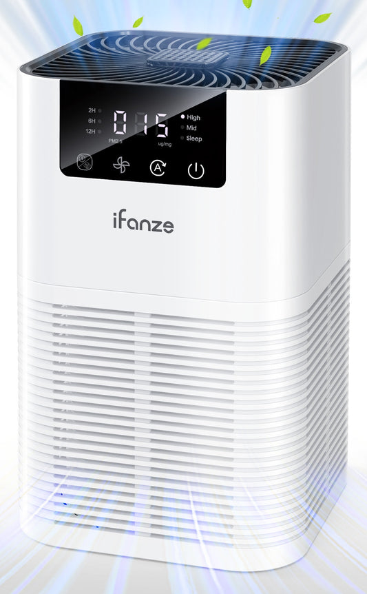 Air Purifiers for Pet Hair Home Large Room Up to 600 Sq.ft with Air Quality Sensor & Auto Mode, Fragrance Sponge, LCD Display, HEPA Air Purifier Filter 99.97% of Pollen Allergies Smoke for Bedroom