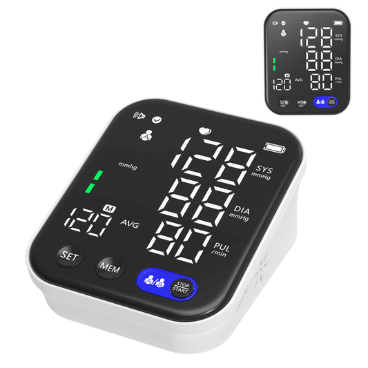 Blood Pressure Monitor, Home Use Automatic Upper Arm Blood Pressure Cuff with Large LCD Display, 2 Users, 240 Recordings, Black