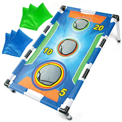 Cornhole Game, Collapsible Bean Bag Toss Game, Portable 3 Holes Cornhole Beanbags Set, Interactive Indoor/Outdoor Game for Toddler, Kids