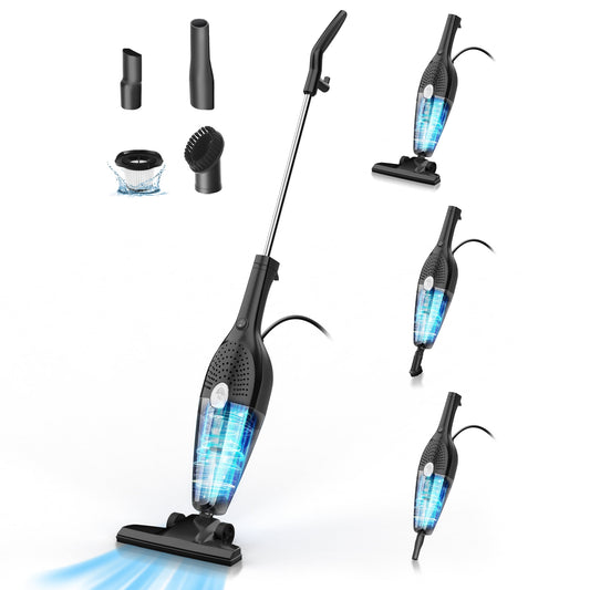 Ifanze 3-in-1 Lightweight Corded Stick Vacuum Cleaner, Powerful Suction Corded Handheld Vac, Grey Black
