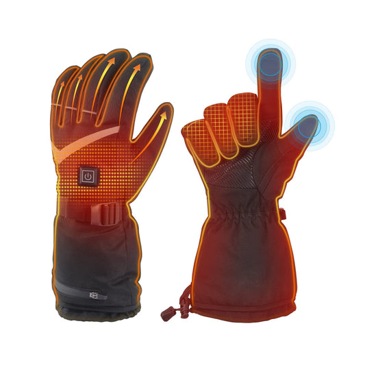Ifanze Heated Gloves for Men Women, 5000mAh Rechargeable Electric Battery Heated Gloves, Waterproof Touchscreen Hand Warmer Winter Gloves for Motorcycle, Hunting, Cycling, Black