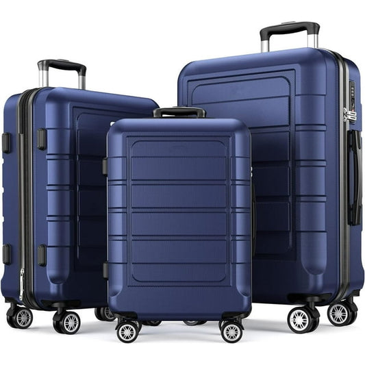 20inch Luggage PC+ABS Durable Suitcase Double Wheels TSA Lock