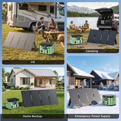 Qunler 60W Foldable Solar Panel with Kickstand for Portable Power Station,Portable Solar Charger for Camping,RV,off-Grid ,Black