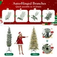 Qunler 7ft Pre-lit Snow Flocked Artificial Christmas Tree with 300 Warm Lights 8 Modes, 700 PE+PVC Snowy Branches, White
