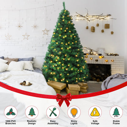 Melliful 6 ft Pre-Lit Chirstmas Tree with LED Lights & Stand