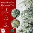 Qunler 6ft Pre-lit Snow Flocked Artificial Christmas Tree with 250 Warm Lights 8 Modes, 420 PE+PVC Snowy Branches,White