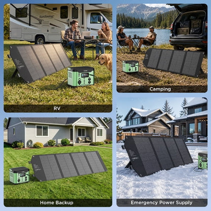 Qunler 100W Foldable Solar Panel with Kickstand for Portable Power Station,Portable Solar Charger for Camping,RV,off-Grid ,Black