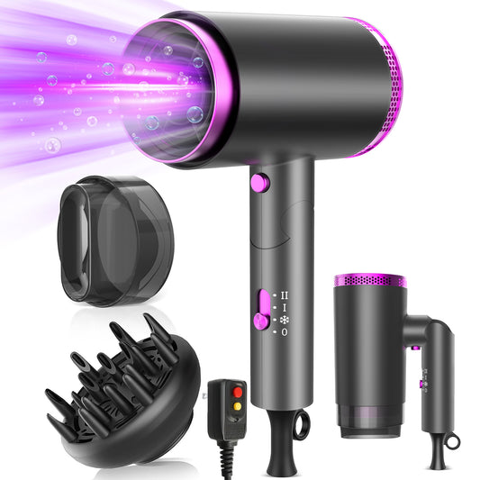 2000W Hair Dryer,Professional Ionic Hair Blow Dryers with 3 Heat Settings,2 Speed, Cool Settings,Fast Drying Blow Dryer for Home,Travel,Salon and Hotel