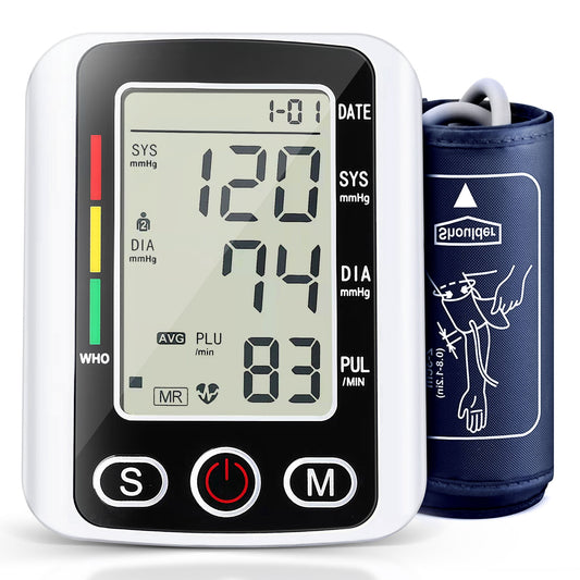 Upper Arm Blood Pressure Monitor Automatic Digital BP Meter Voice Broadcast Backlight LCD Display 8.7”-12.5” Extra Range Cuff for Home Use