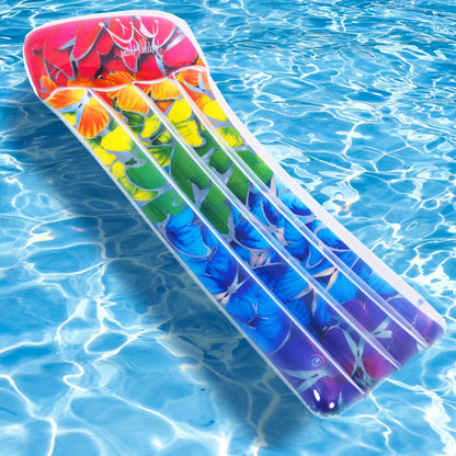 Deluxe Pool Lounger, Inflatable Pool Float with Sunshade Canopy, Large, Blue