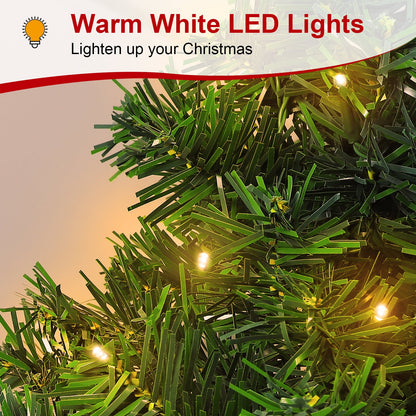Melliful 6 ft Pre-Lit Chirstmas Tree with LED Lights & Stand