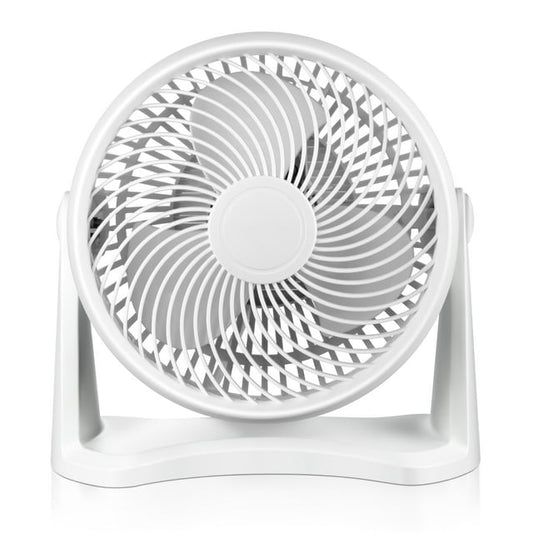Qunler Air Circulator Fan, 9" Quiet Desk Fan with 3 Speeds and 90° Pivoting Head, Air Conditioner Companion Small Fan for Bedroom, Home, Office, Wall-Mounting Available, White