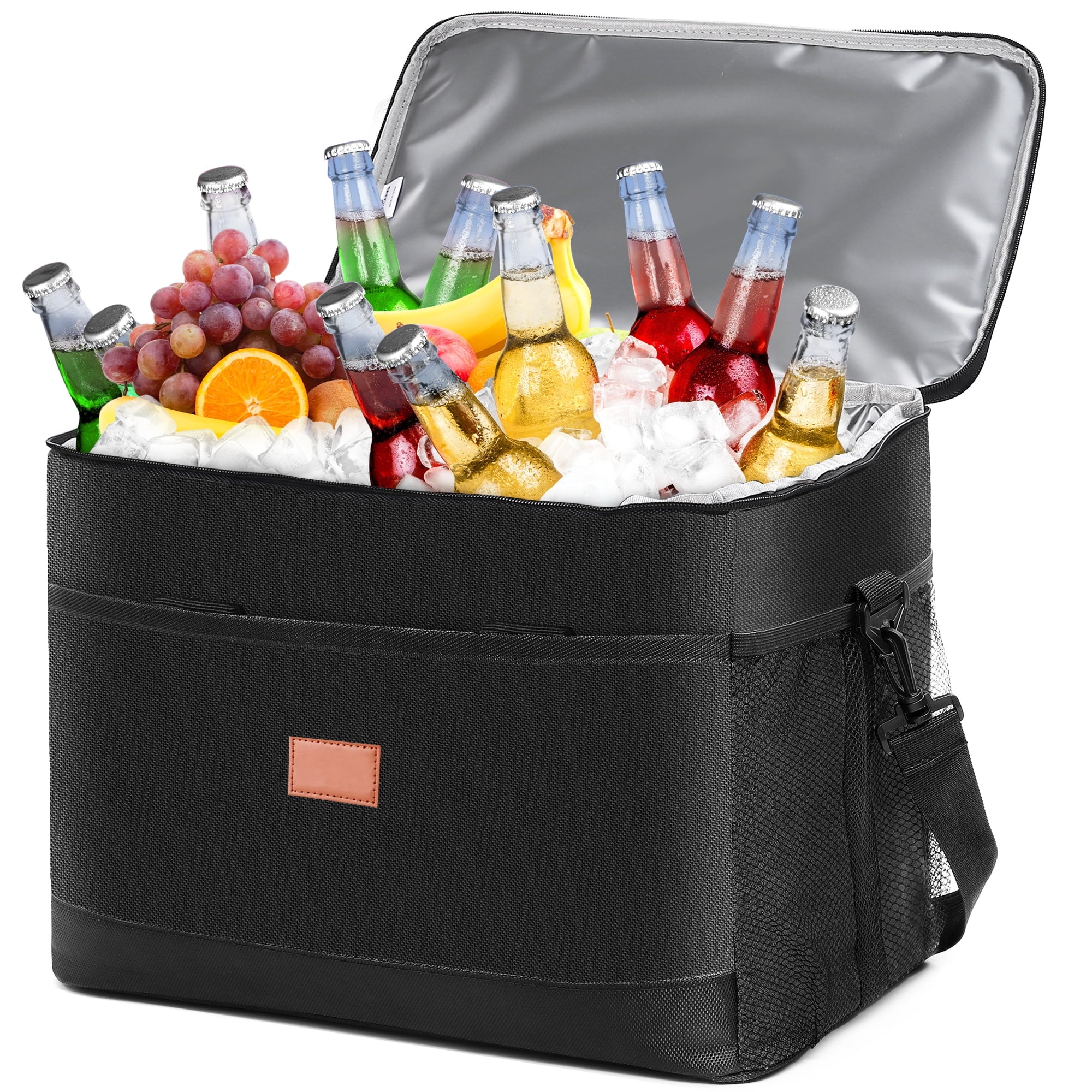 48 Can Soft Sided Cooler Bag, 100% Leakproof Extra Large Insulated Bag, Portable Travel Beach Camping Picnic Coolers Bag, Black