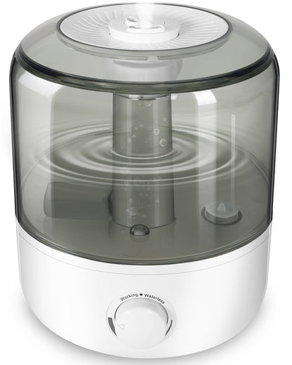 Qunler Humidifiers for Bedroom, Ultra Quiet Cool Mist Humidifier for Baby, Ultrasonic Air Humidifier with Auto Shut off, Adjustable 360Â° Rotation Nozzles, White