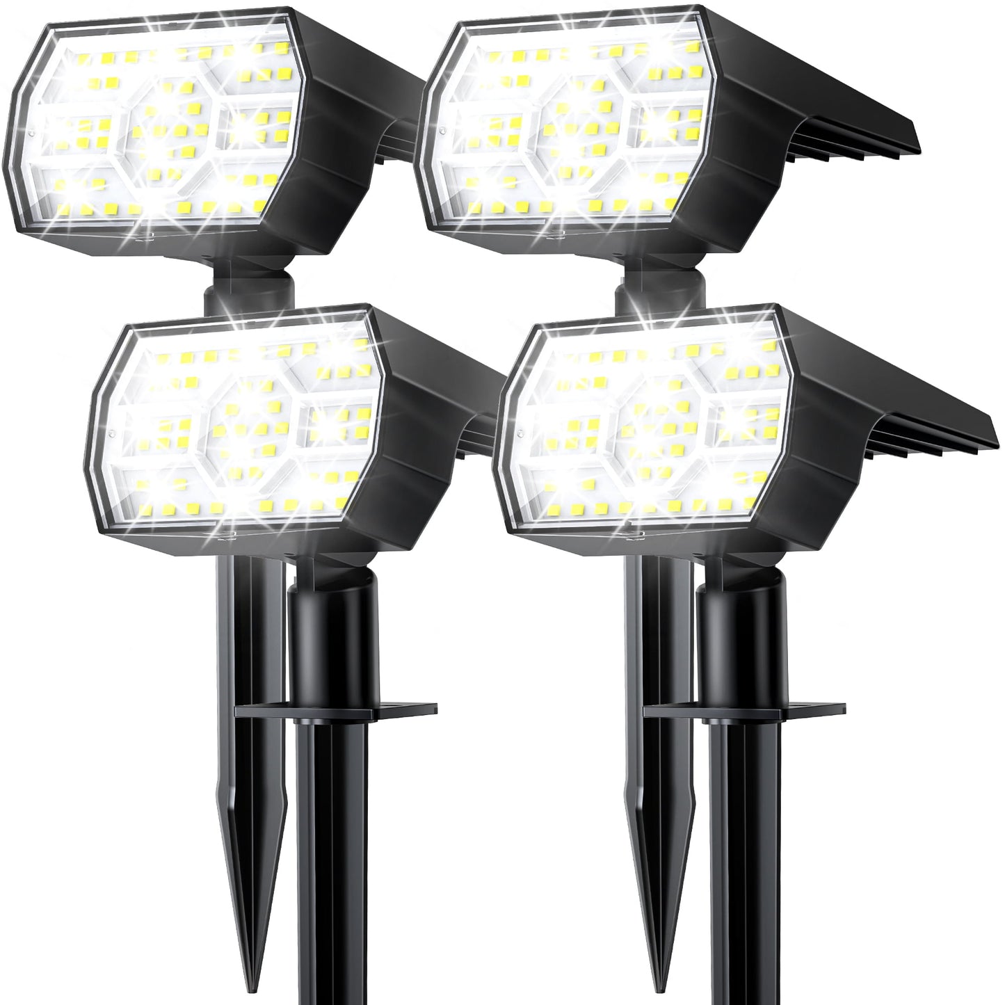 iFanze Solar Lights Outdoor Waterproof IP68, 56LED Solar Landscape Lawn Spotlights for Garden Patio Yard Pathway Lighting, 4 Pack(Cool White)