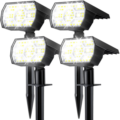 iFanze Solar Lights Outdoor Waterproof IP68, 56LED Solar Landscape Lawn Spotlights for Garden Patio Yard Pathway Lighting, 4 Pack(Cool White)