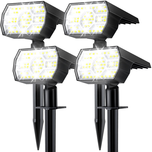 iFanze Solar Lights Outdoor Waterproof IP68, 56LED Solar Landscape Lawn Spotlights for Garden Patio Yard Pathway Lighting, 4 Pack(Cool White)