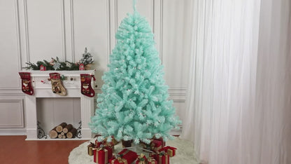 Artificial Christmas Tree, 7ft Pre-Lit Xmas Pine with LED Lights