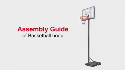 Qunler Basketball Hoop, 4.4-10ft Height Adjustable Portable Basketball Goal System, 44" Backboard, 18" Rim, Kids Adults Basketball Hoop Indoor Outdoor