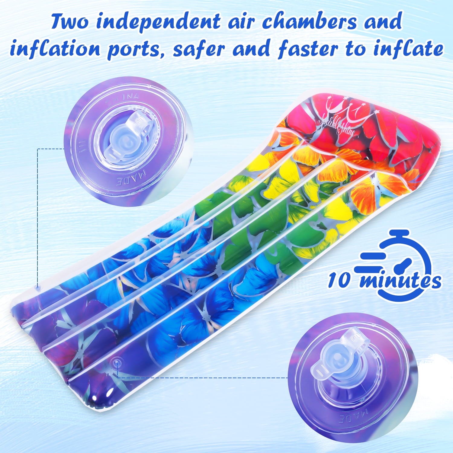 iFanze Pool Floats, Colorful Butterflies Pool Hammock, Water Hammock (Saddle, Lounge Chair, Hammock, Drifter), A relaxing float perfect for Swimming Pool