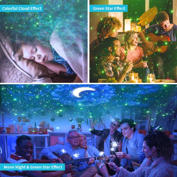 Galaxy Night Light Projector,Rechargeable Star Moon Night Light Outdoor Light Projector for Party Color Changing Sleep Projector for Kids