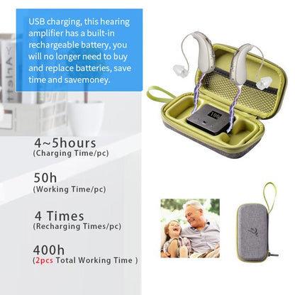 2PCS Hearing Aids for Ears, Hearing Aids for Seniors Rechargeable Hearing Amplifier with Noise Cancelling for Adults Hearing Loss, Digital Ear Hearing Assist Devices with Volume Control(Fleshcolor)