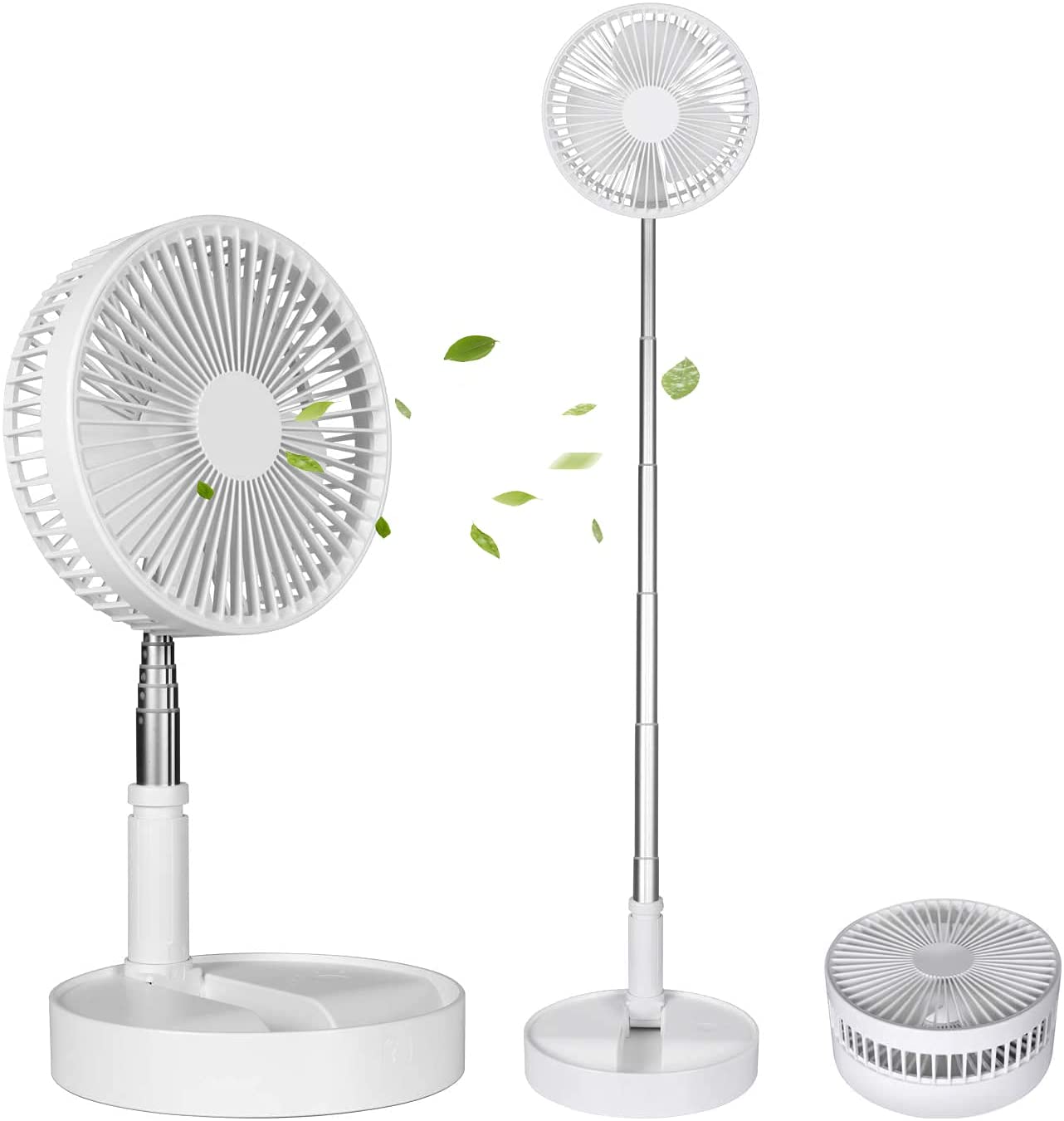 Portable Standing Fan with Remote Controller, 16" Foldable Fan, 7200mah Rechargeable Quiet USB Mini Folded Floor Fan, Pedestal Fans for Personal Bedroom Office Fishing Camping Travel