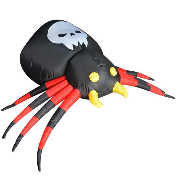 Vinmall 6 Ft Long Halloween Inflatables Spider Decorations with LED Lights