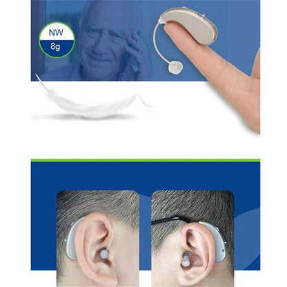 Digital Rechargeable Hearing Aid, BTE Severe Loss Invisible Ear Aids , High Power Amplifier Sound Enhancer Device to Aid and Assist Hearing For ElderlyDeaf, 1 Pack