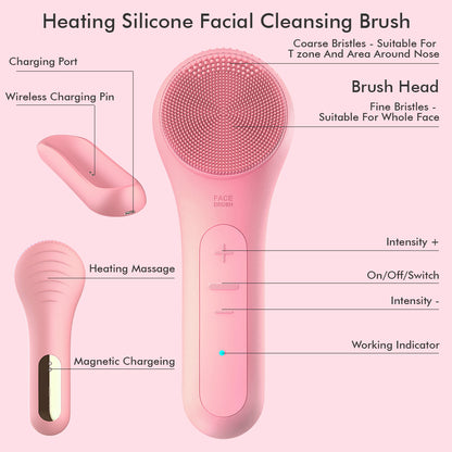 Rechargeable Silicone Skin Wash Machine with Magnet Charger
