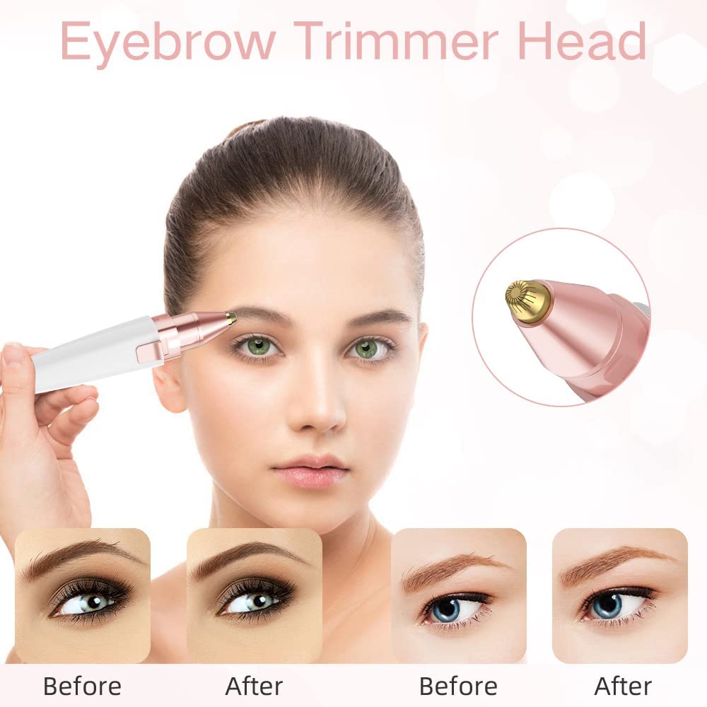 Electric Nose Ear Hair Trimmer Kit,Man Beard Rechargeable Woman Eyebrow Trimmer 4 in 1 Waterproof Dual Edge Spinning Blades System Cuts Safely Without any Pain